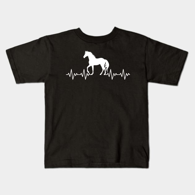 Horse Heartbeat Gift For Horse Lovers Kids T-Shirt by aesthetice1